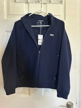 NWT Figs Sydney scrub jacket -small navy